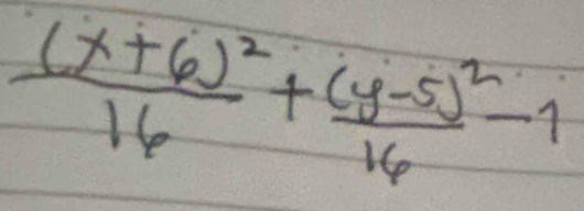 frac (x+6)^216+frac (y-5)^216-1