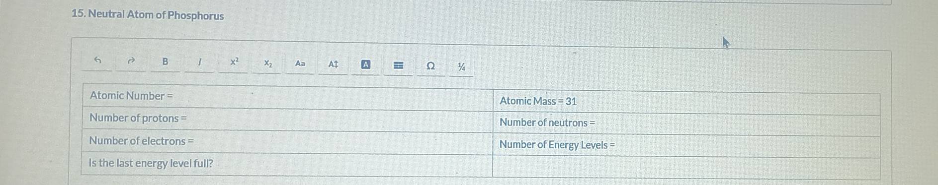 Neutral Atom of Phosphorus 
6 D B x^2 x_2 Aa A$ ^ = Ω ¾