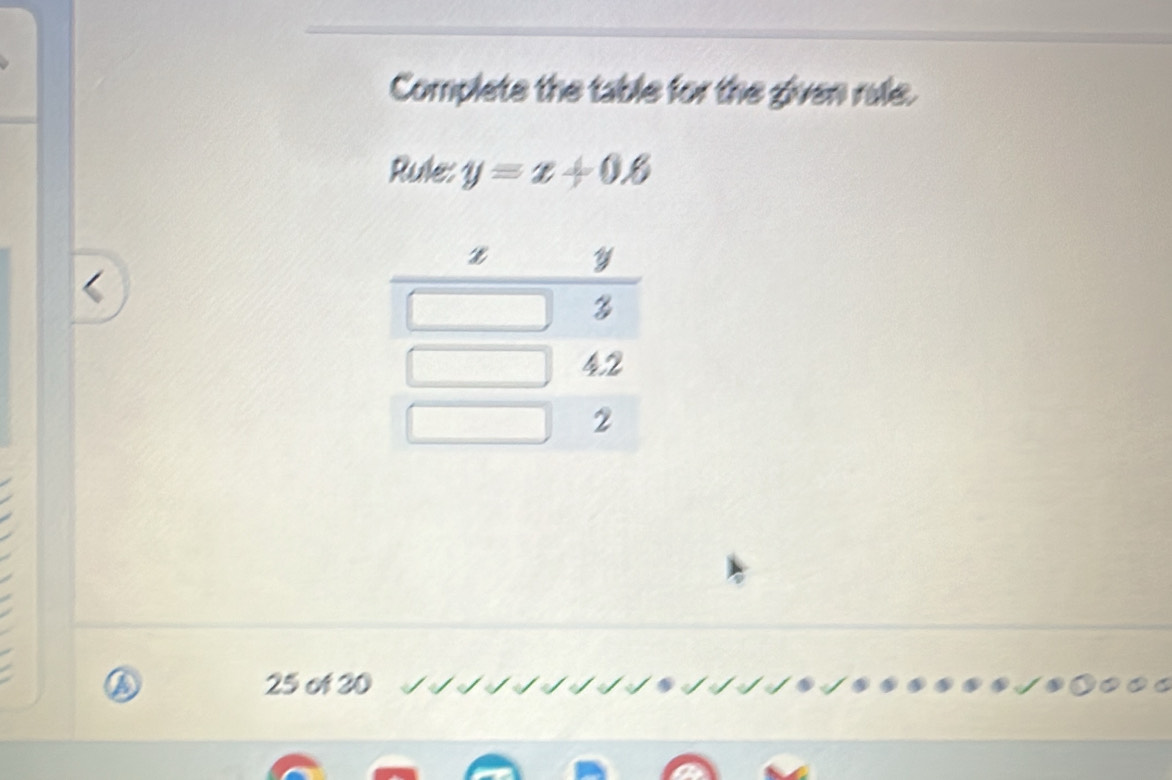 Solved: Complete the table for the given rule. Rule: y=x+0.6