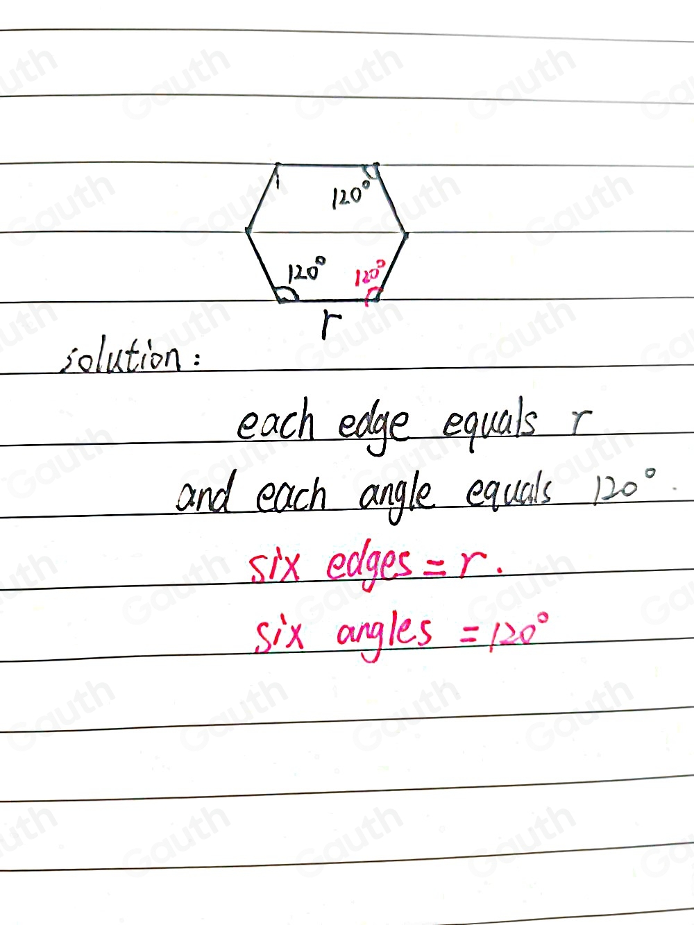 Solved: Construct a hexagon with sides equal to r [Math]