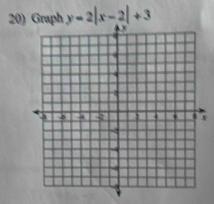 Graph y=2|x-2|+3