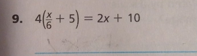 4( x/6 +5)=2x+10