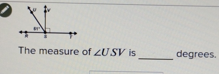 The measure of ∠ USV is _degrees.