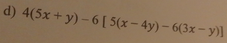 4(5x+y)-6[5(x-4y)-6(3x-y)]