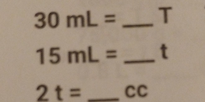 30mL= _
T
_ 15mL=
t
2t= _ 
CC