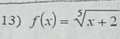 f(x)=sqrt[5](x+2)