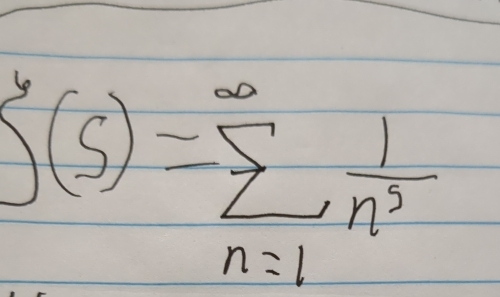 S(S)=sumlimits _(n=1)^(∈fty) 1/n^3 