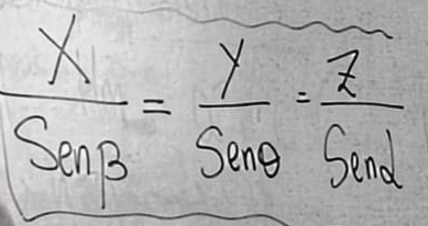 frac X Sisin B= y/sin θ  = z/sin θ  