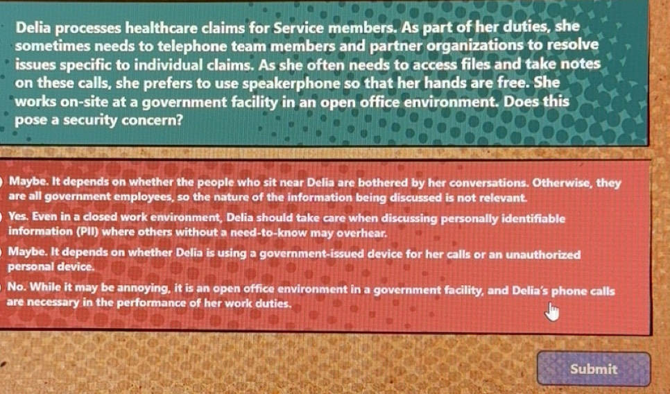 Solved: Delia processes healthcare claims for Service members. As part ...