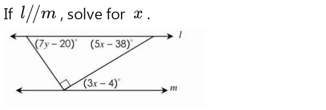 If l //m , solve for x .