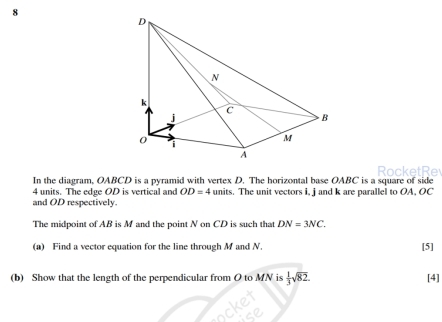 Solved: In the diagram, OABCD is a pyramid with vertex D. The ...