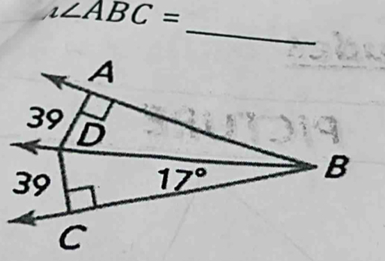 _l∠ ABC=
_