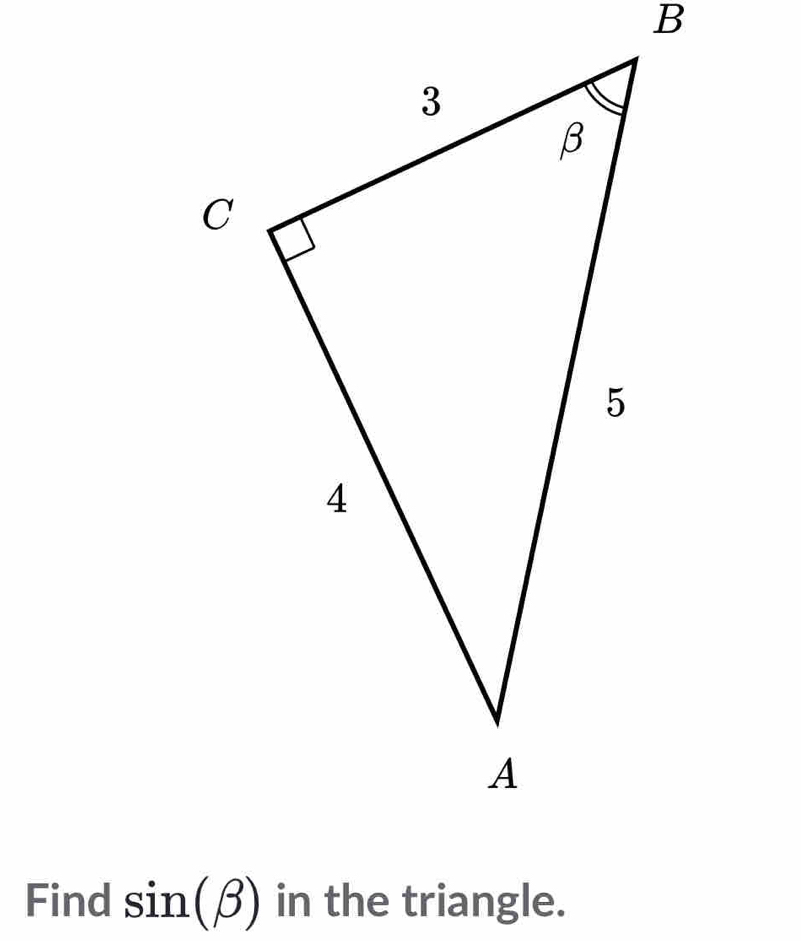 Find sin (beta ) in the triangle.