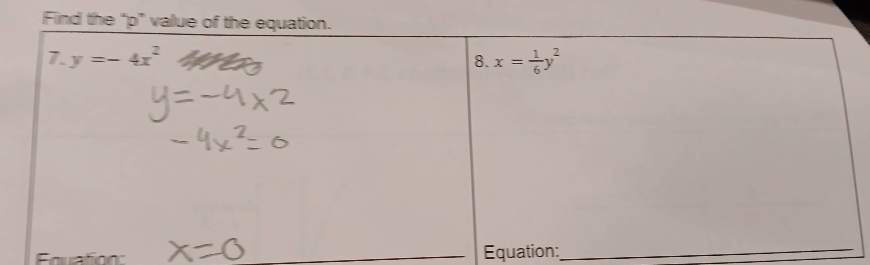 Find the “p” value of the 
Equati
_