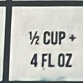 1/2CUP+
4 FL 0Z