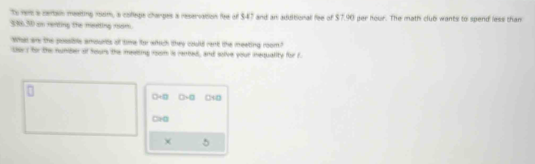 To rem a certain meatting ram, a collegs charges a reservation fee of ...