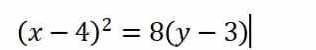 (x-4)^2=8(y-3)|