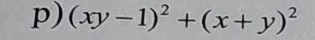 (xy-1)^2+(x+y)^2