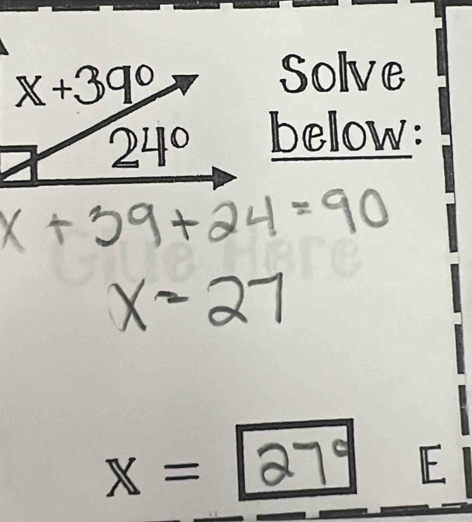 Solve
below:
   
x = 67 -