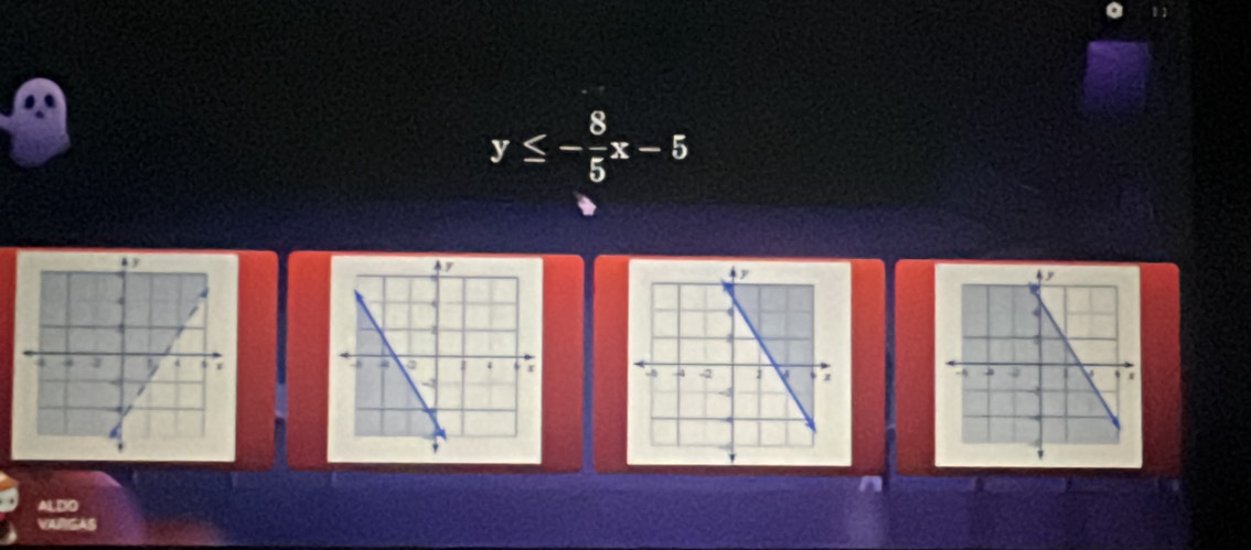 a
y≤ - 8/5 x-5

ALDO 
VARGAS