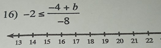 -2≤  (-4+b)/-8 