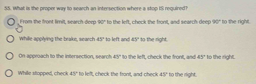 Solved: What is the proper way to search an intersection where a stop ...