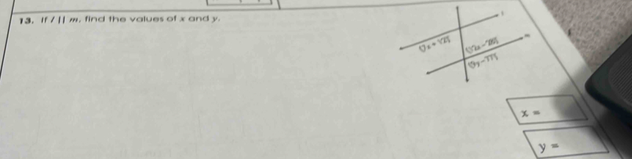 if/||m , find the values of x and y.
x=
y=