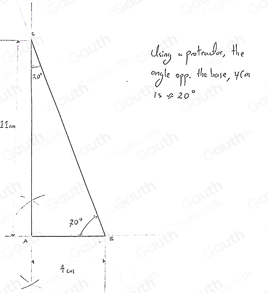 Solved: Using a ruler and a pair of compasses, construct a right-angled ...