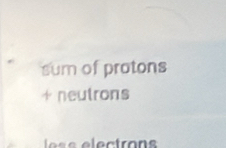 sum of protons 
+ neutrons