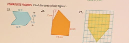 COMPOSITE PGURES Find the area of the figure. 
24.