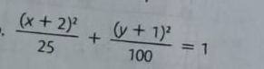 frac (x+2)^225+frac (y+1)^2100=1