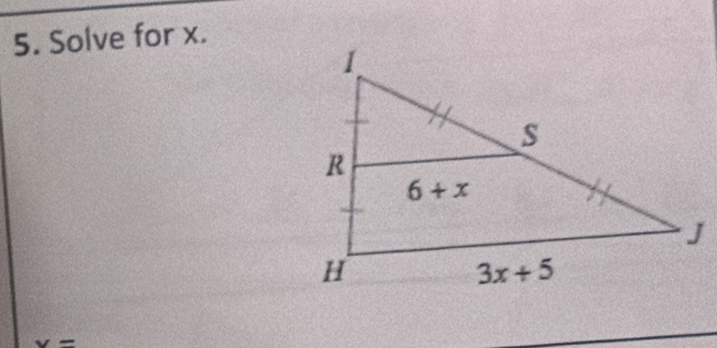 Solve for x.
v=