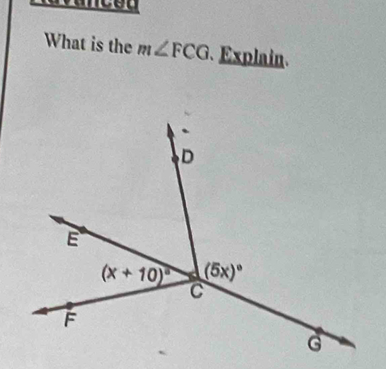 What is the m∠ FCG Explain.