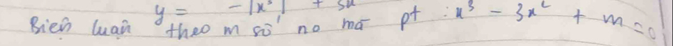 y=-|x^3|+3x
Bien luain theo m sò no mā pt x^3-3x^2+m=0