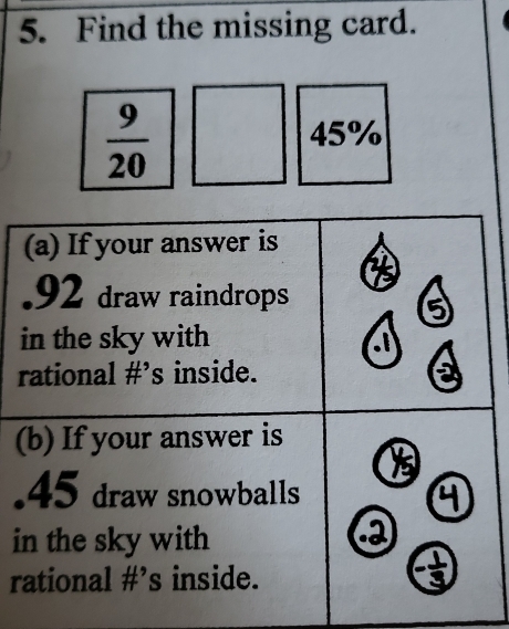 Find the missing card.
 9/20 
45%
(
.
i
r