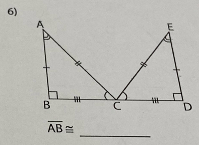 overline AB≌