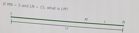 If MN=5 and LN=15 , what is LM