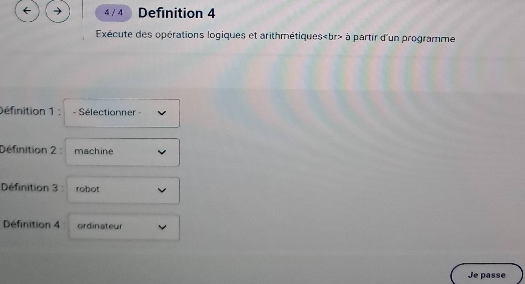 Résolu :4 / 4 Definition 4 Exécute des opérations logiques et ...