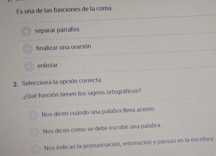Solved: Es una de las funciones de la coma: separar párrafos finalizar ...