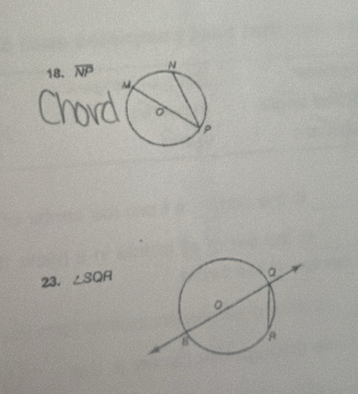 overline NP
23. ∠ SQR