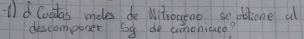 Coadas moles de ditrogeoo. se obfiene al 
descomponer Sg de amonicuco?