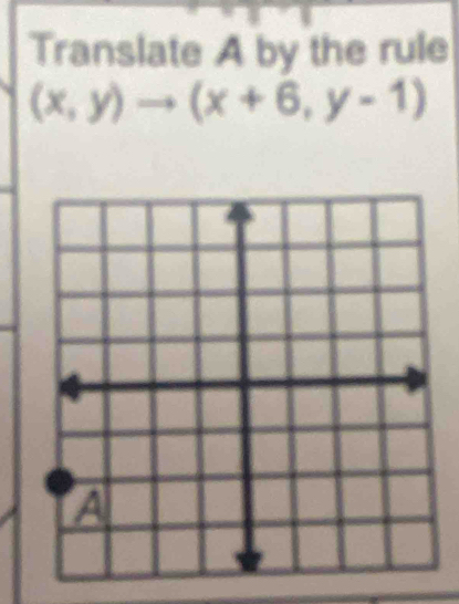 Translate A by the rule
(x,y)to (x+6,y-1)