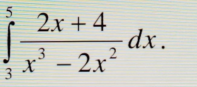 ∈tlimits _3^(5frac 2x+4)x^3-2x^2dx.