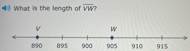 What is the length of overline VW ?