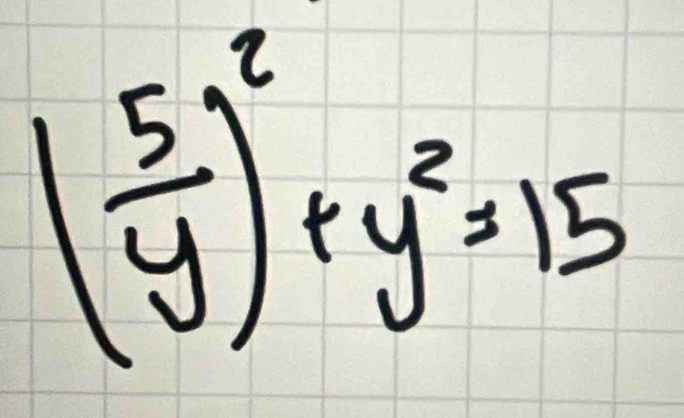 ( 5/y )^2+y^2=15