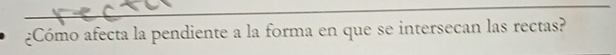 ¿Cómo afecta la pendiente a la forma en que se intersecan las rectas?