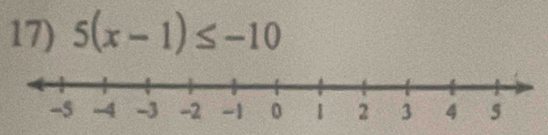 5(x-1)≤ -10