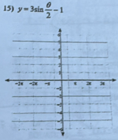 y=3sin  θ /2 -1