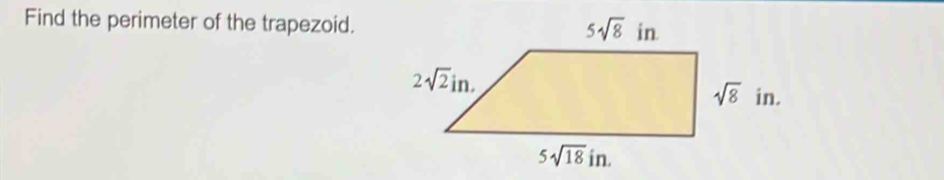 Find the perimeter of the trapezoid.