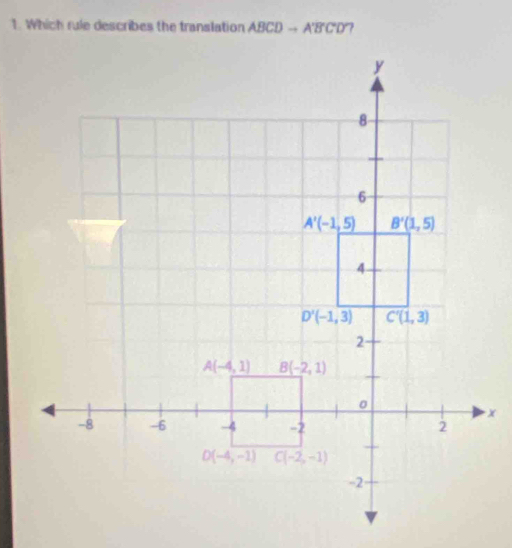 Which rule describes the translation ABCDto A'B'C'D'